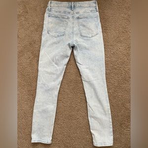 Abercrombie and Fitch washed out high rise women’s jeans.